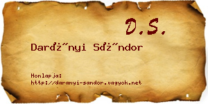 Darányi Sándor névjegykártya