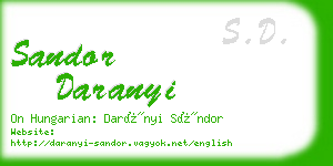sandor daranyi business card